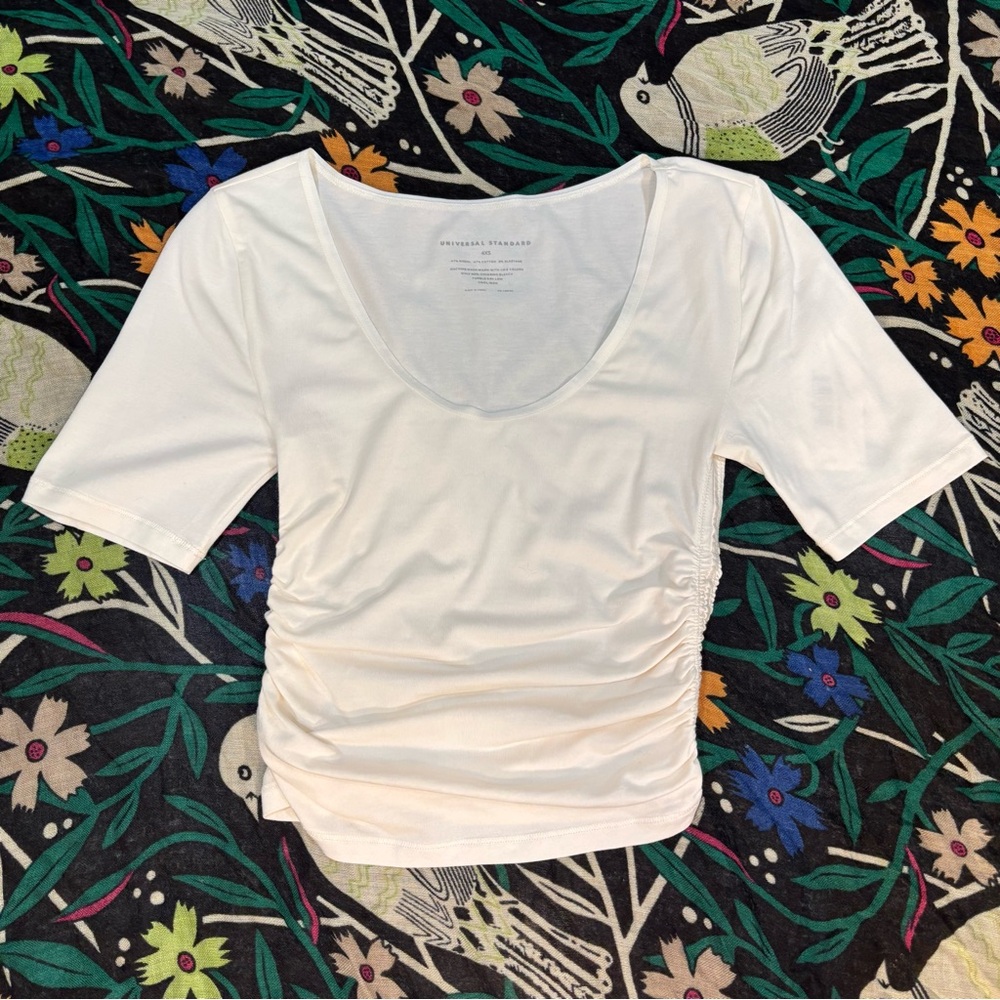 NWT Universal Standard UltimateS Ruched Tee in Vapor - 4XS (0/XS equivalent)